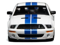 2007 Ford Mustang Shelby GT500 Performance White with Blue Stripes 1/64 Diecast Model Car by MotorHelix & Greenlight image 4