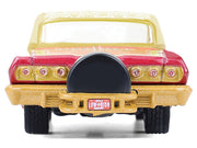 1963 Chevrolet Impala Lowrider "Michael Heralda Special Edition" Red Metallic with Cream Top and Interior with Gold Graphics "Hobby Exclusive" Series 1/64 Diecast Model Car by Greenlight image 4
