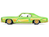 1970 Chevrolet Monte Carlo Lowrider "Michael Heralda Special Edition" Lime Green with Graphics "Hobby Exclusive" Series 1/64 Diecast Model Car by Greenlight image 3