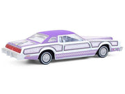 1973 Ford Thunderbird Lowrider "Michael Heralda Special Edition" Purple Metallic with Graphics and White Interior "Hobby Exclusive" Series 1/64 Diecast Model Car by Greenlight image 3