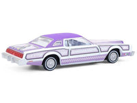 1973 Ford Thunderbird Lowrider "Michael Heralda Special Edition" Purple Metallic with Graphics and White Interior "Hobby Exclusive" Series 1/64 Diecast Model Car by Greenlight image 3