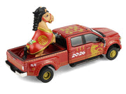 2022 Ford F-450 Dually Pickup Truck "Chinese Zodiac 2026 Year of the Horse" Red with Gold Graphics and Horse Figure "Hobby Exclusive" Series 1/64 Diecast Model Car by Greenlight image 3