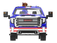 2022 GMC Sierra 3500 HD Pickup Truck Blue with American Soccer Graphics with Bison Figure "International Soccer Celebration '26" Series 1/64 Diecast Model Car by Greenlight image 4