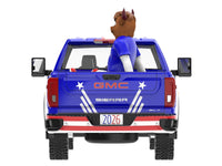 2022 GMC Sierra 3500 HD Pickup Truck Blue with American Soccer Graphics with Bison Figure "International Soccer Celebration '26" Series 1/64 Diecast Model Car by Greenlight image 5