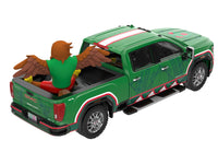 2022 GMC Sierra 3500 HD Pickup Truck Green with Mexican Soccer Graphics with Eagle Figure "International Soccer Celebration '26" Series 1/64 Diecast Model Car by Greenlight image 3