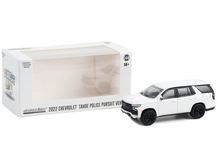 2022 Chevrolet Tahoe Police Pursuit Vehicle (PPV) White "Hot Pursuit" "Hobby Exclusive" Series 1/64 Diecast Model Car by Greenlight image 2