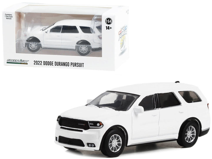 2022 Dodge Durango Pursuit Police Car White "Hot Pursuit" "Hobby Exclusive" Series 1/64 Diecast Model Car by Greenlight image 2