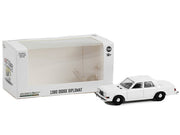 1980-1989 Dodge Diplomat Police Unmarked White "Hot Pursuit" "Hobby Exclusive" Series 1/64 Diecast Model Car by Greenlight image 2