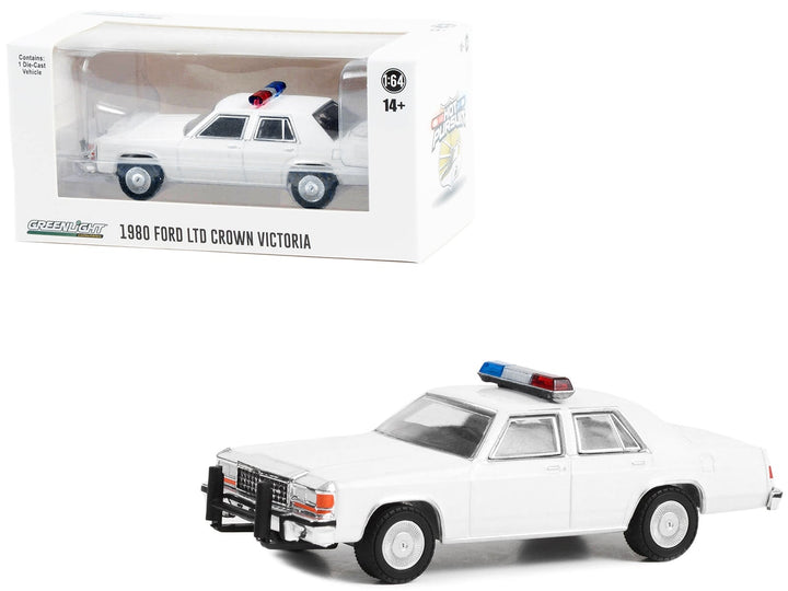 1980-1991 Ford LTD Crown Victoria Police White with Light Bar "Hot Pursuit" "Hobby Exclusive" Series 1/64 Diecast Model Car by Greenlight image 2