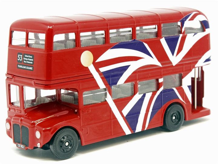 London Bus Red with UK Flag Graphics "Best of British" Series Diecast Model Car by Corgi image 2