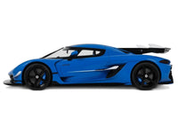 2025 Koenigsegg Jesko Blue Metallic with Black Stripes 1/18 Model Car by GT Spirit image 4