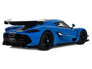 2025 Koenigsegg Jesko Blue Metallic with Black Stripes 1/18 Model Car by GT Spirit image 5