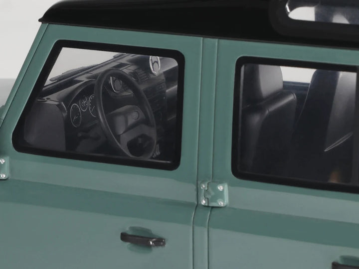 2016 Land Rover Defender 3 Station Wagon Green with Black Top 1/18 Model Car by GT Spirit image 2