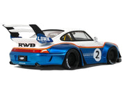 2023 RWB x Liberty Walk 993 #2 White and Blue Metallic with Graphics 1/18 Model Car by GT Spirit image 5