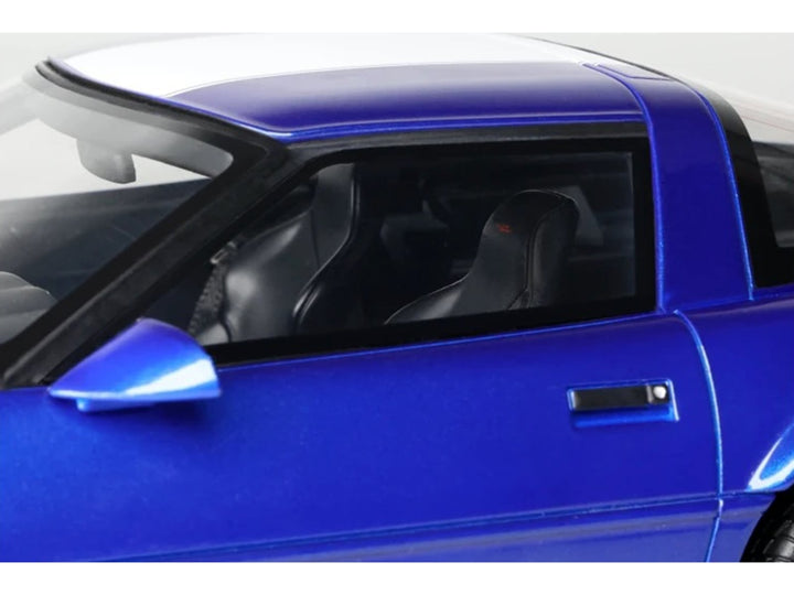 1996 Chevrolet Corvette C4 Grand Sport Blue Metallic with White Stripe 1/18 Model Car by GT Spirit image 2