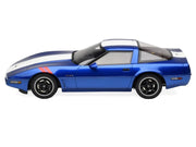 1996 Chevrolet Corvette C4 Grand Sport Blue Metallic with White Stripe 1/18 Model Car by GT Spirit image 4