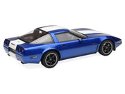 1996 Chevrolet Corvette C4 Grand Sport Blue Metallic with White Stripe 1/18 Model Car by GT Spirit image 5