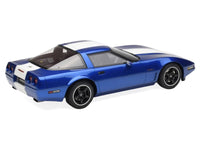 1996 Chevrolet Corvette C4 Grand Sport Blue Metallic with White Stripe 1/18 Model Car by GT Spirit image 5