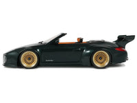 2024 Porsche 911 (997) Old & New Tokyo Auto Salon Cabriolet Dark Green Metallic with Orange Interior 1/18 Model Car by GT Spirit image 4