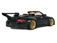 2024 Porsche 911 (997) Old & New Tokyo Auto Salon Cabriolet Dark Green Metallic with Orange Interior 1/18 Model Car by GT Spirit image 5
