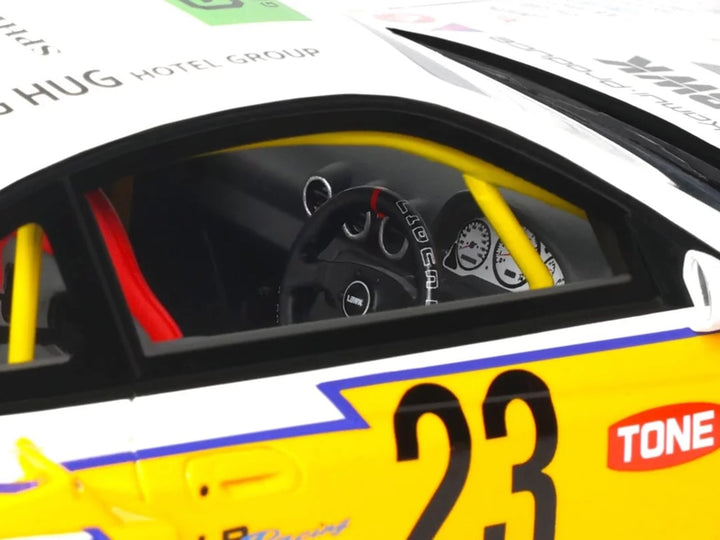 2021 Nissan Silvia (S15) LB-Super Silhouette RHD (Right Hand Drive) #23 White with Yellow Stripes 1/18 Model Car by GT Spirit image 2