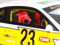 2021 Nissan Silvia (S15) LB-Super Silhouette RHD (Right Hand Drive) #23 White with Yellow Stripes 1/18 Model Car by GT Spirit image 3