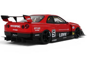 2020 Nissan Skyline GT-R (R34) LB-Super Silhouette RHD (Right Hand Drive) #5 Red and Black 1/18 Model Car by GT Spirit image 5