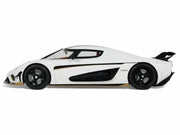 2023 Koenigsegg Regera White with Black Stripes 1/18 Model Car by GT Spirit image 2