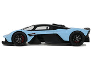 2023 Aston Martin Valkyrie Light Blue with Black Top 1/18 Model Car by GT Spirit image 2