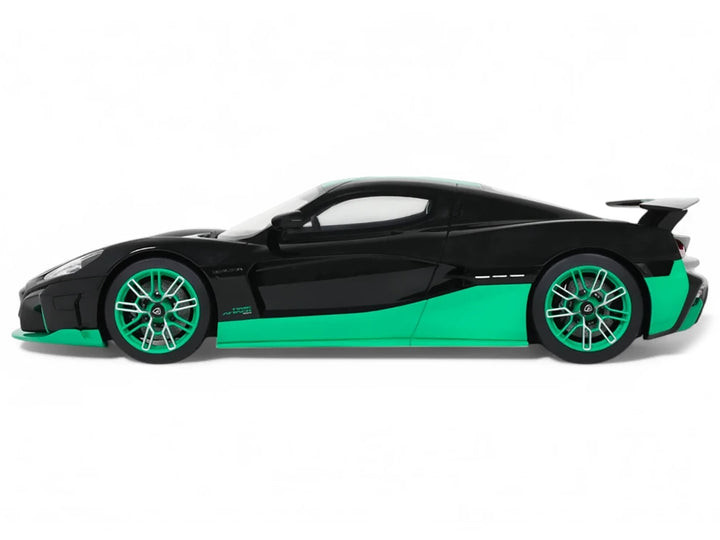 2023 Rimac Nevera Black with Green Stripes 1/18 Model Car by GT Spirit image 2