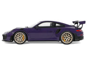 2021 Porsche 911 (991.2) GT2 RS Ultraviolet Metallic with Carbon Stripes 1/18 Model Car by GT Spirit image 4