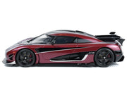 2017 Koenigsegg Agera RS Deep Red Metallic with Black Stripes 1/18 Model Car by GT Spirit image 4