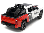 2023 Toyota Tundra TRD 4x4 Pickup Truck White and Red with Black and Gray Stripes with Sunroof and Wheel Rack Limited Edition to 2400 pieces Worldwide 1/24 Diecast Model Car image 3