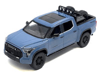 2023 Toyota Tundra TRD 4x4 Pickup Truck Cavalry Blue with Sunroof and Wheel Rack 1/24 Diecast Model Car image 3