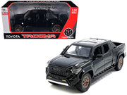 2024 Toyota Tacoma Trailhunter Edition Pickup Truck Black 1/24 Diecast Model Car image 2