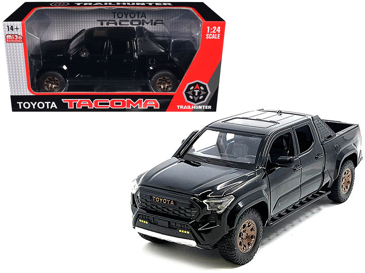 2024 Toyota Tacoma Trailhunter Edition Pickup Truck Black 1/24 Diecast Model Car image 2