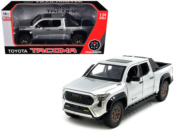 2024 Toyota Tacoma Trailhunter Edition Pickup Truck Silver Metallic 1/24 Diecast Model Car image 2