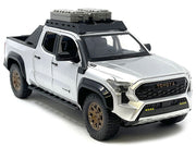 2024 Toyota Tacoma Trailhunter Edition Pickup Truck Silver Metallic 1/24 Diecast Model Car image 3