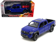 2024 Toyota Tacoma TRD Off-Road Edition Pickup Truck Blue Metallic with Bed Camper 1/24 Diecast Model Car image 3