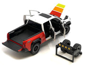 2024 Toyota Tacoma TRD Off Road Edition Pickup Truck White and Red with TRD Stripes with Sunroof and Wheel Rack Limited Edition to 2400 pieces Worldwide 1/24 Diecast Model Car image 2