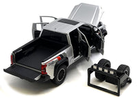 2024 Toyota Tacoma TRD Off Road Edition Pickup Truck Silver Metallic with TRD Stripes with Sunroof and Wheel Rack Limited Edition to 2400 pieces Worldwide 1/24 Diecast Model Car image 3