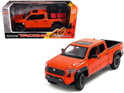 2024 Toyota Tacoma TRD Off-Road Edition Pickup Truck Octane Orange with Bed Camper 1/24 Diecast Model Car image 3
