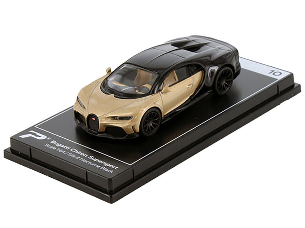PosterCars Bugatti Chiron Super Sport silk gold metallic nocturne black 1:64 H10B, view 1