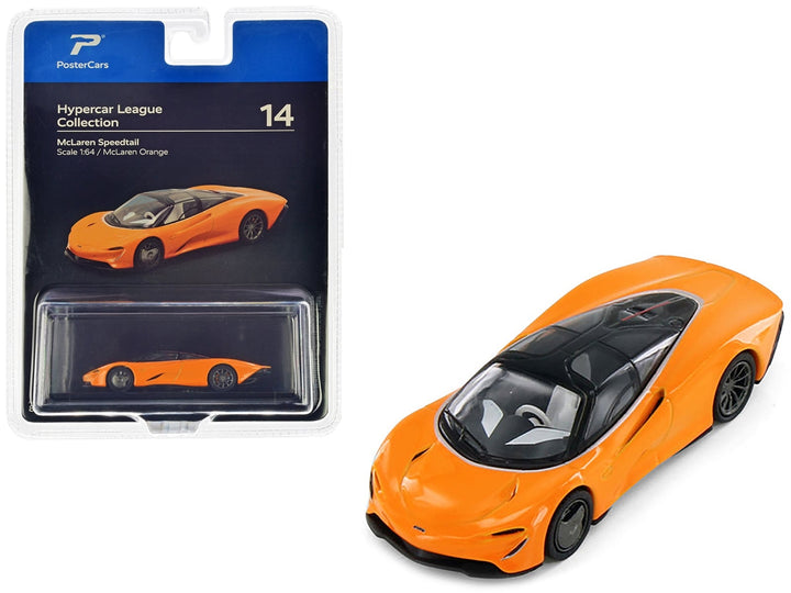 McLaren Speedtail McLaren Orange with Black Top "Hypercar League Collection" 1/64 Diecast Model Car by PosterCars image 2