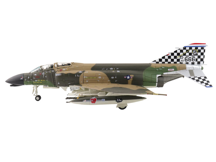 McDonnell Douglas F-4C Phantom II Fighter-Bomber Aircraft "63-7666 William Tell 57th FIS Keflavik Airport Iceland" (1977) United States Air Force "Air Power Series" 1/72 Diecast Model by Hobby Master image 2