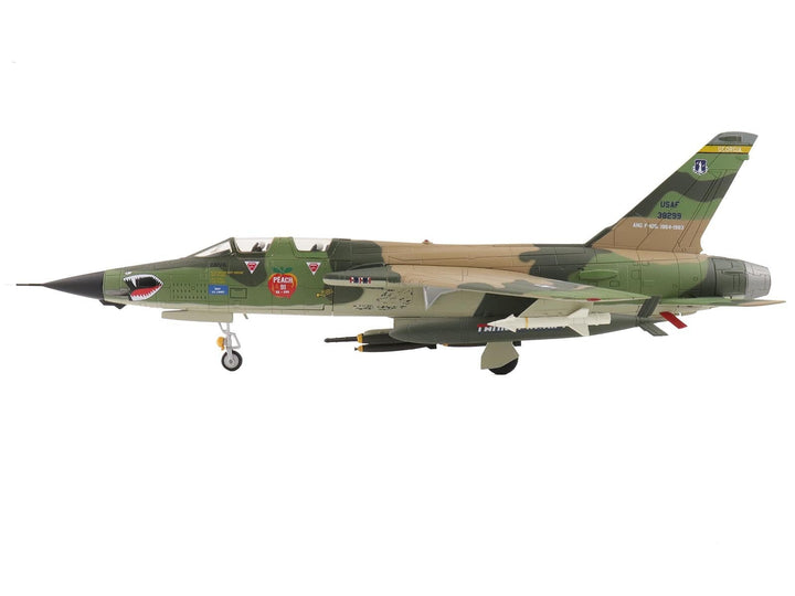 Republic F-105F Thunderchief Fighter-Bomber Aircraft "63-8299 Peach 91 128th Tactical Fighter Squadron Georgia ANG Dobbins Air Reserve Base" United States Air Force "Air Power Series" 1/72 Diecast Model by Hobby Master image 2