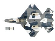 Northrop F-23 Black Widow II Stealth Fighter Aircraft Blue 054 Su-57 Aggressor What If Scheme 65th AGRS Nellis AFB United States Air Force Air Power Series 1/72 Diecast Model by Hobby Master image 4