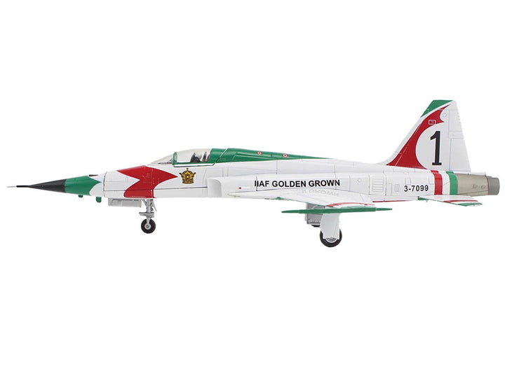 Northrop F-5E Tiger II Aircraft "#1 3-7099 IIAF Golden Crown" Imperial Iranian Air Force "Air Power Series" 1/72 Diecast Model by Hobby Master image 2