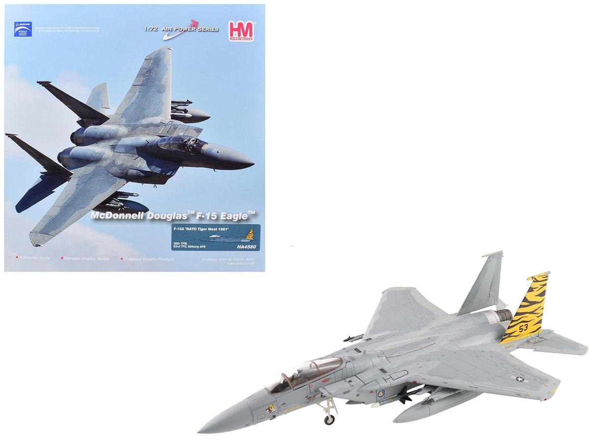 McDonnell Douglas F-15A Eagle Fighter Aircraft "NATO Tiger Meet 36th TFW 53rd TFS Bitburg AFB" (1981) United States Air Force "Air Power Series" 1/72 Diecast Model by Hobby Master