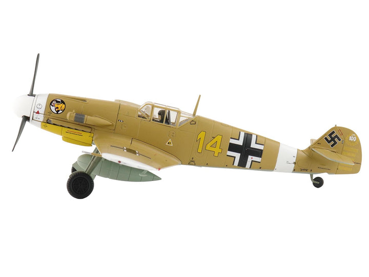 Messerschmitt Bf 109F-4 Fighter Aircraft "Marseille Yellow 14 3./JG27 Egypt" (1942) German Luftwaffe "Air Power Series" 1/48 Diecast Model by Hobby Master image 2